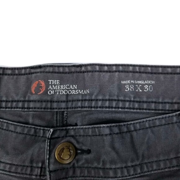 American Outdoorsman Straight Cotton Canvas Twill Cargo Pant 38x30 Gray Gorpcore - Picture 4 of 5